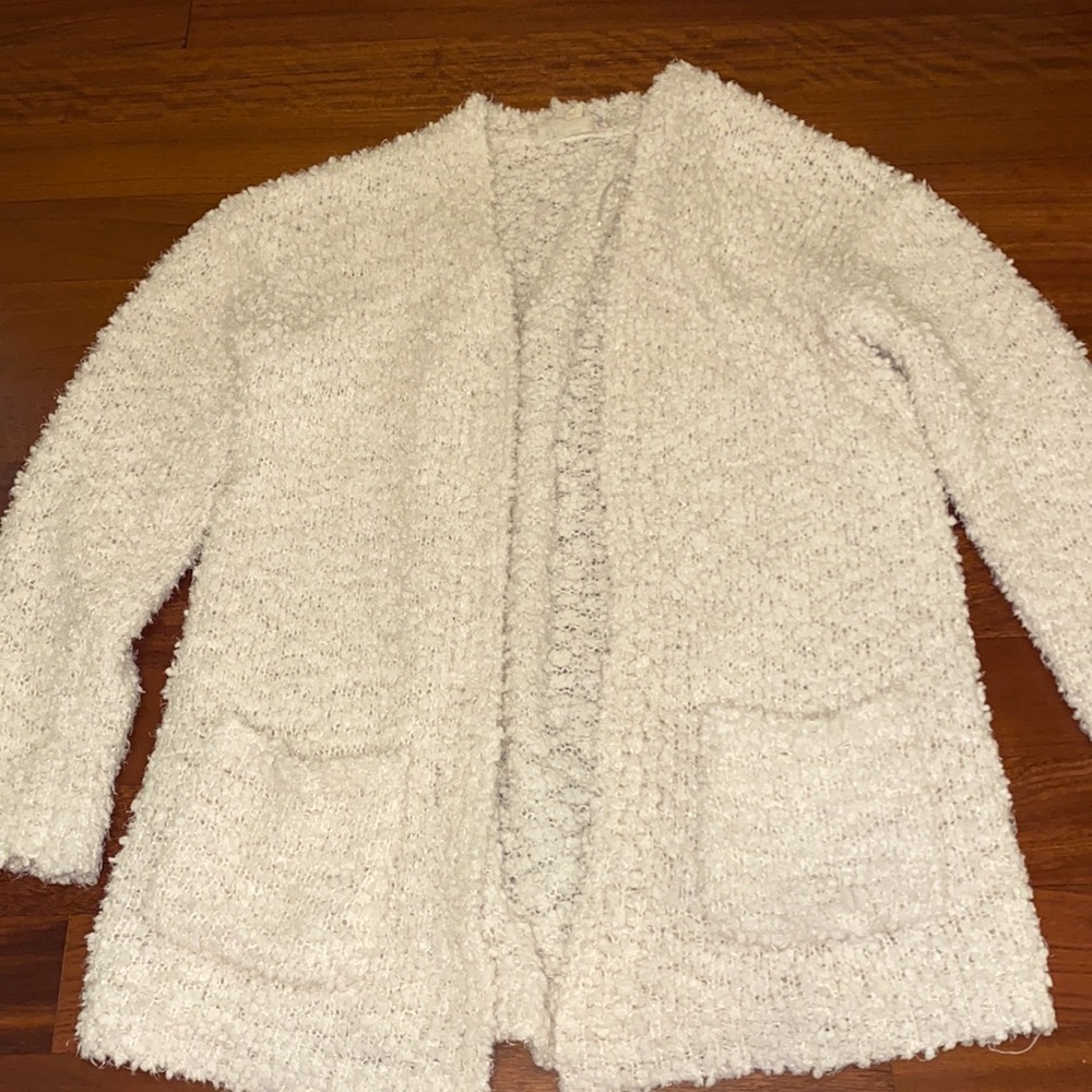 White Fluffy Cardigan
